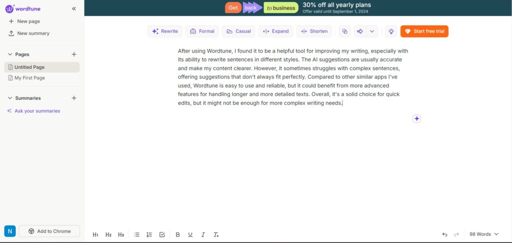 Wordtune App Rewriting