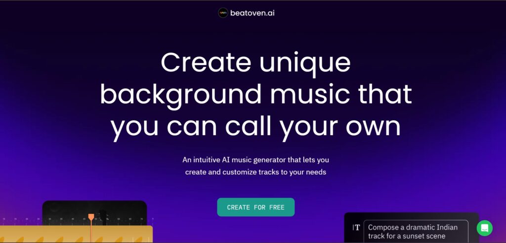 Beatoven AI App Homepage