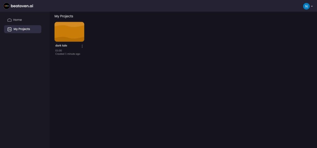 Beatoven AI App My Projects