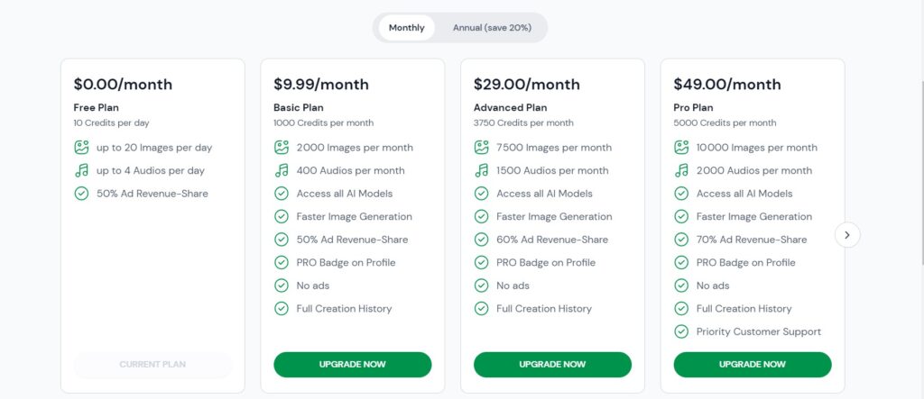 BlueWillow AI app Pricing