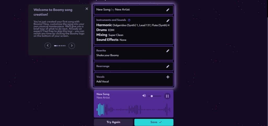 Boomy AI App Song Creation
