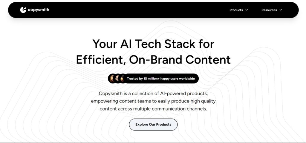 Copysmith AI App Homepage