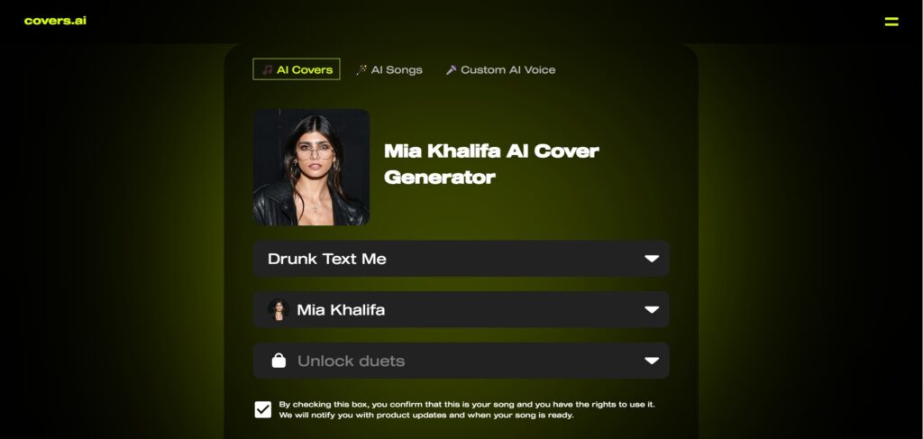 Covers.ai AI Cover song Generator