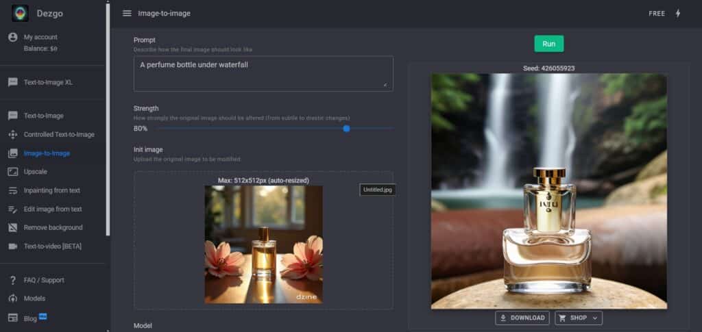 Dezgo AI App Image To Image