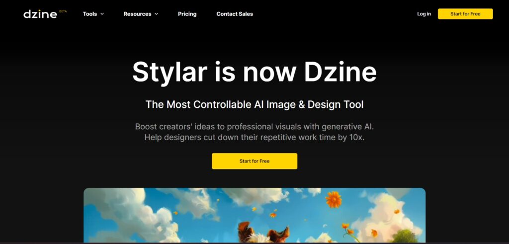 Dzine AI App Homepage
