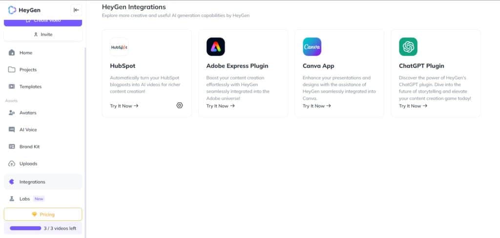 HeyGen AI App Integrations