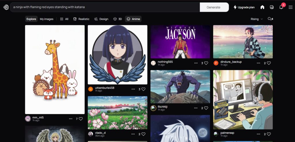 Ideogram AI App Anime imahes