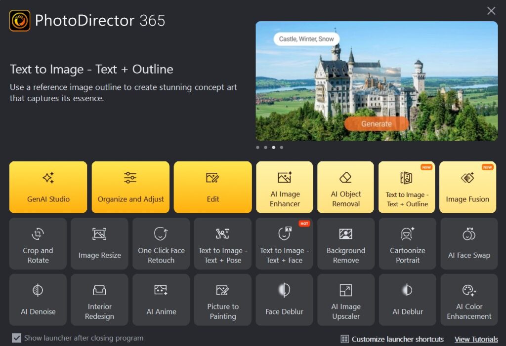 Photo Director 365 AI App Dashboard