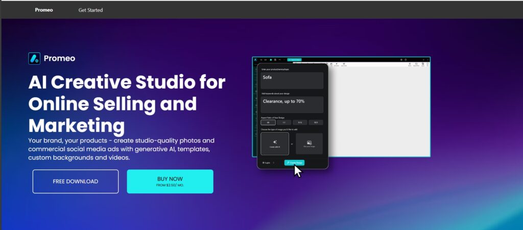 Promeo AI App Homepage