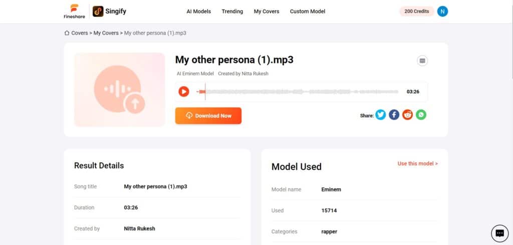 Singify AI App Song Generation