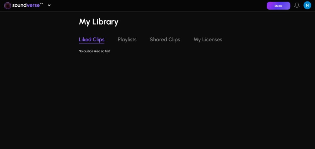 Soundverse AI App My Library