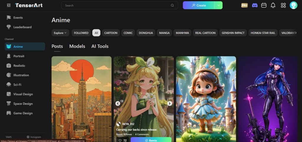 Tensor Art AI App Anime