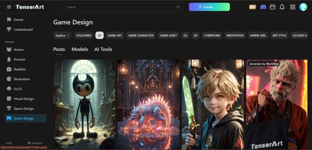 Tensor Art AI App Game Design