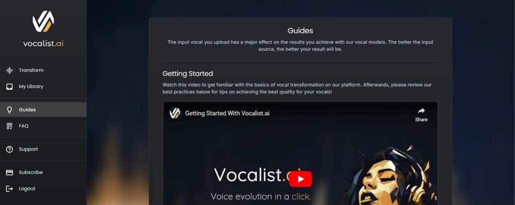 Vocalist AI App Guides