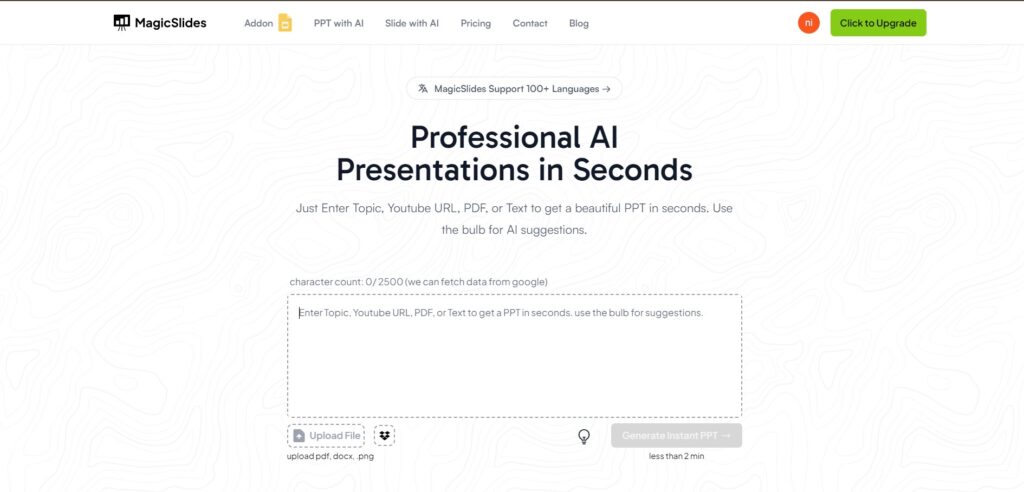 MagicSlides AI App Presentation Preperation