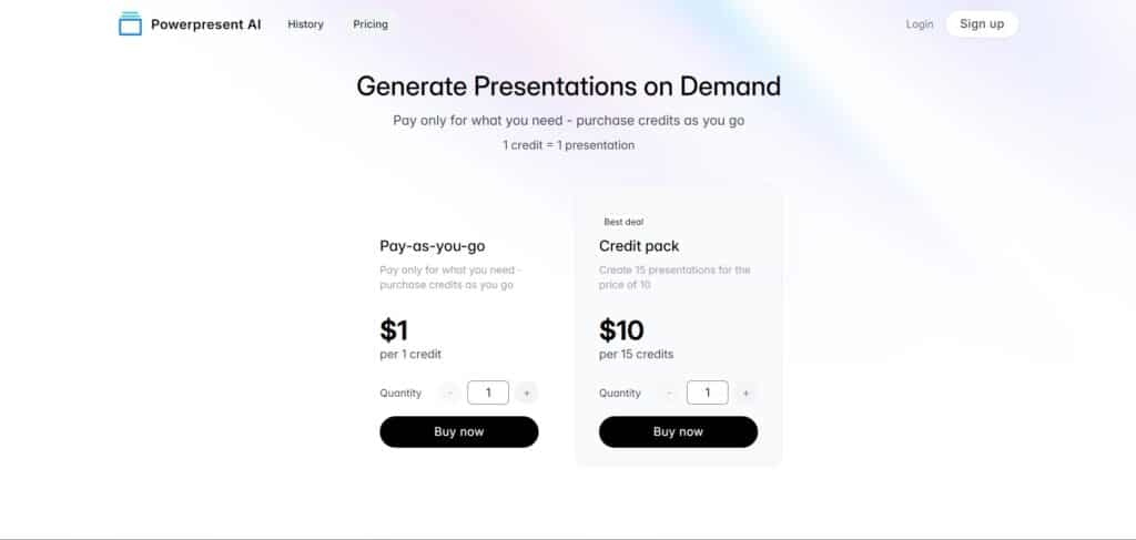 Powerpresent AI App Pricing