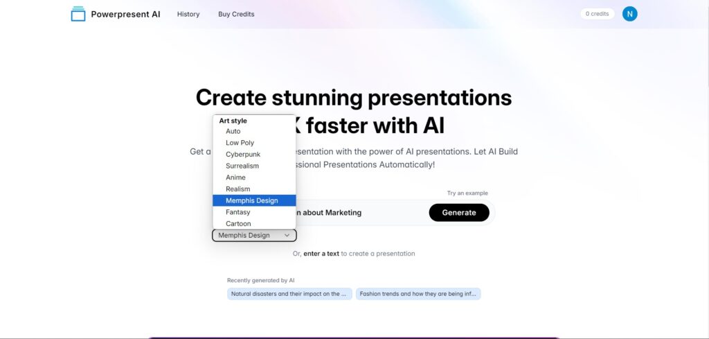 Powerpresentation AI App Styles