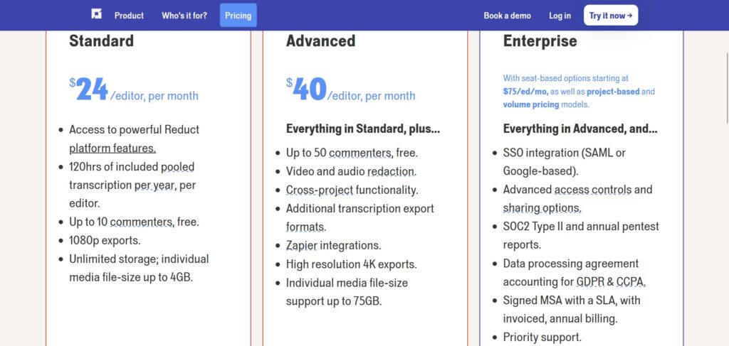 Reduct AI App Pricing