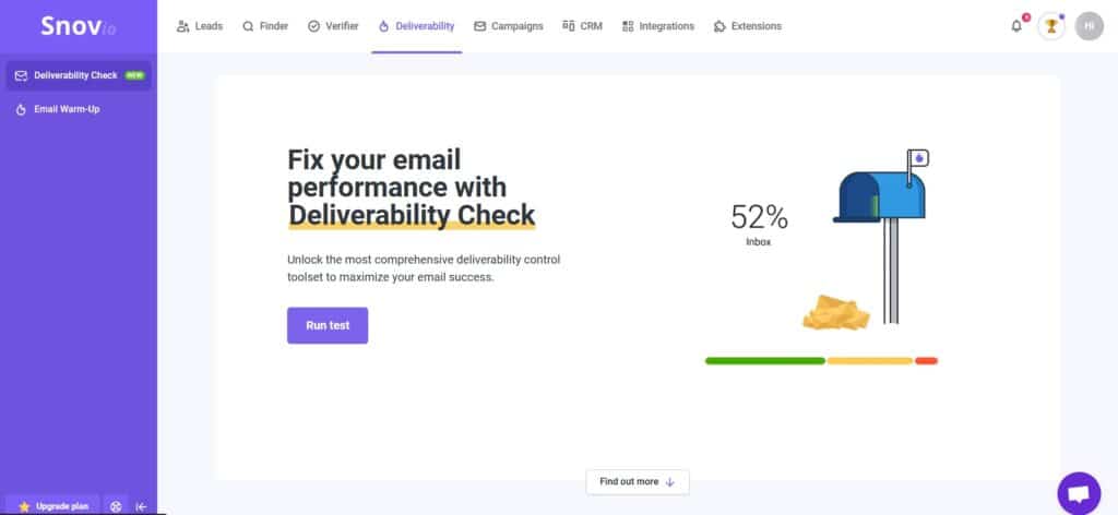 Snovio AI App Deliverability