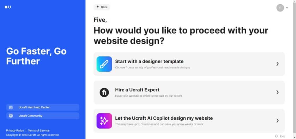 Ucraft AI App Design