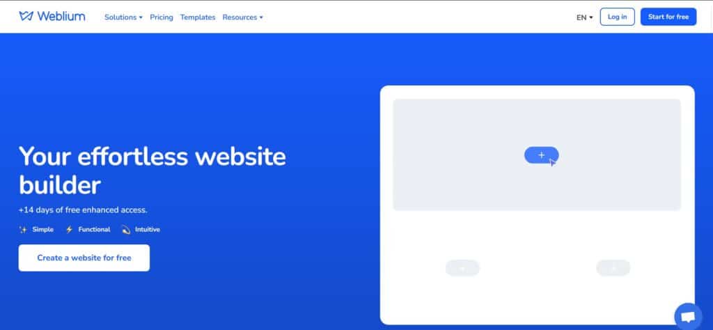 Weblium AI App Homepage