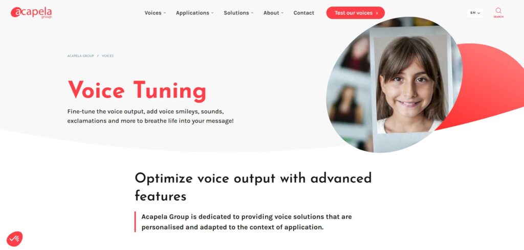 Acapela Group AI App Voice Tuning