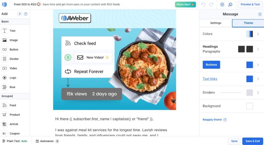 Aweber AI App Email Marketing