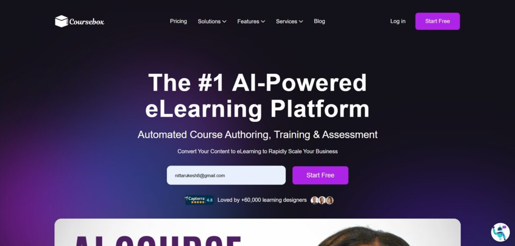 Coursebox AI App Homepage