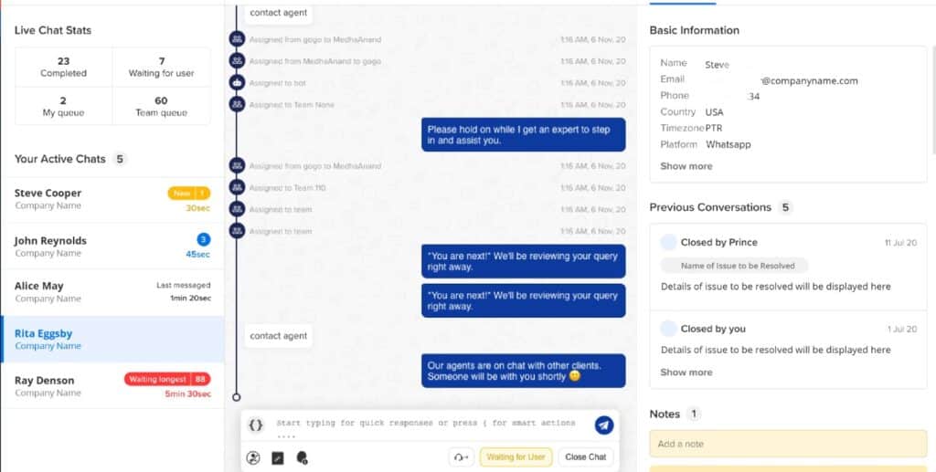 Haptik AI App Chat