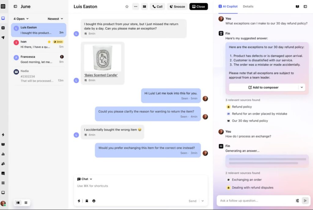 Intercom AI App Chat