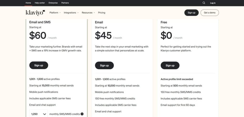 Klaviyo AI App Pricing