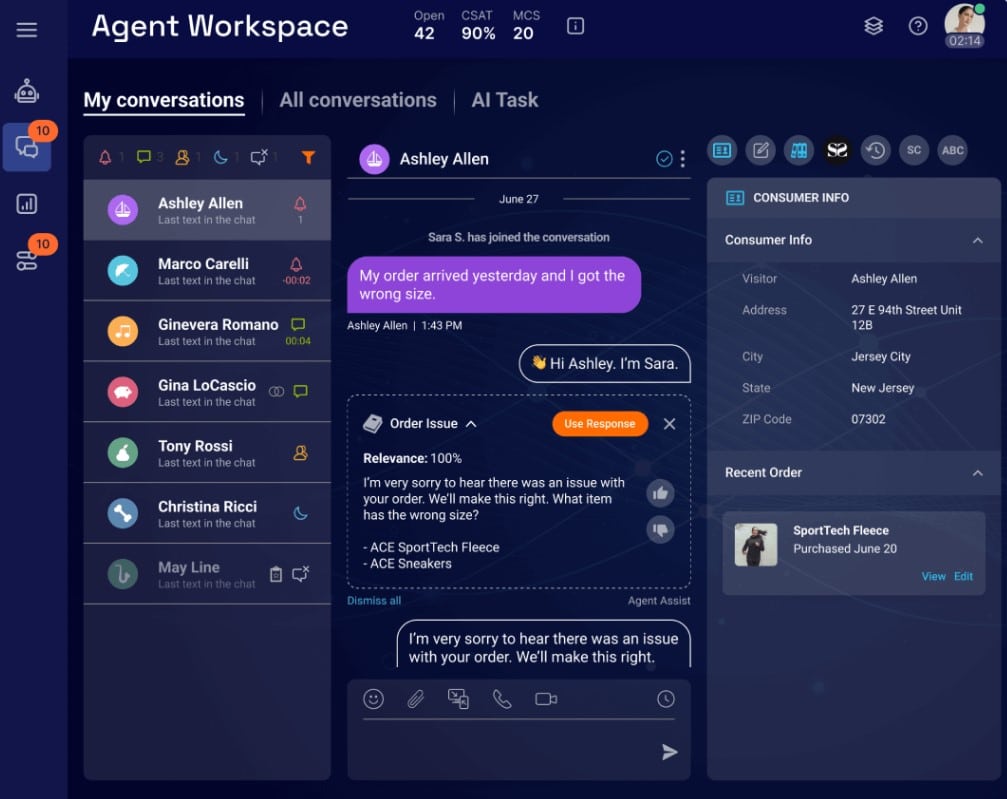 LivePerson AI App Agent Workspace