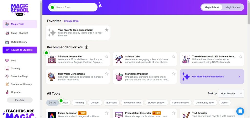 Magic School AI App Magic Tools