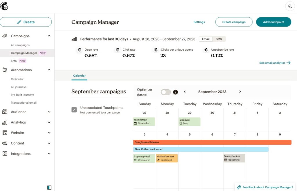 Mailchimp AI App Campaign Manager