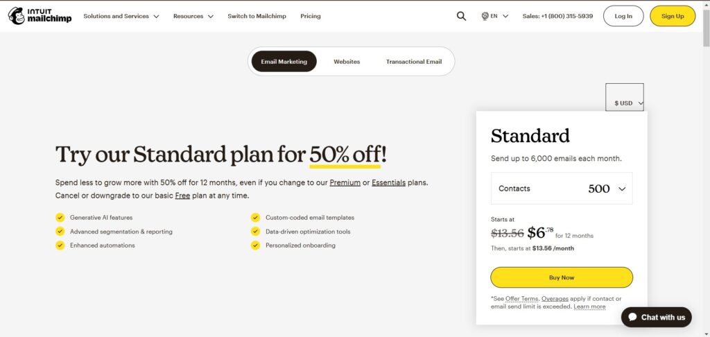 Mailchimp AI App pricing