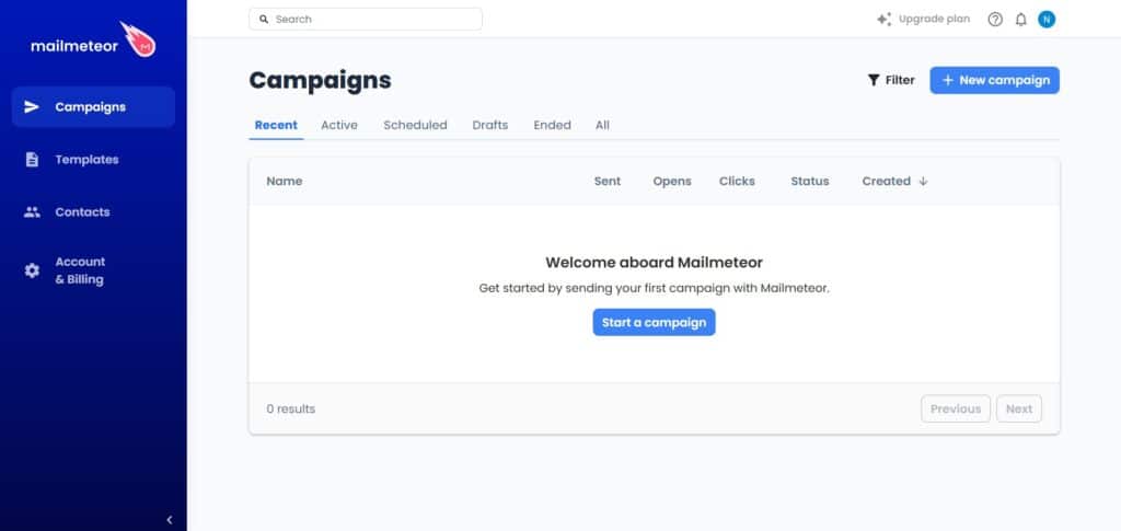 Mailmeteor AI App Campaigns