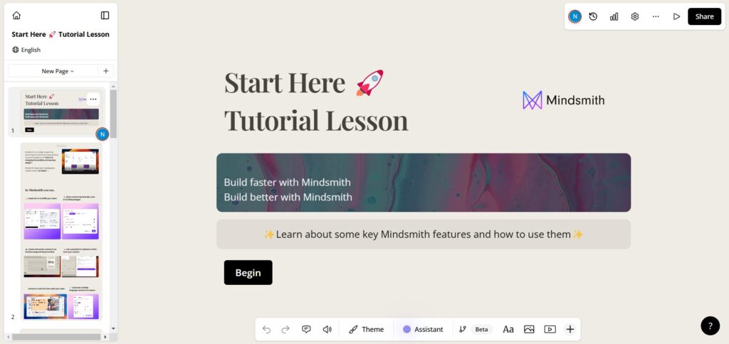 Mindsmith AI App Created Lesson