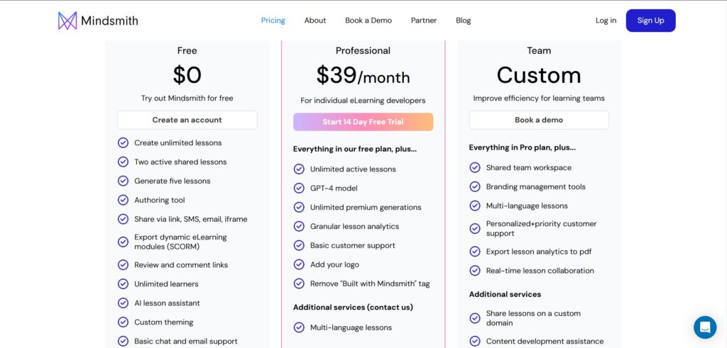 Mindsmith AI App Pricing