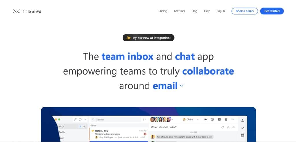 Missive AI App Homepage