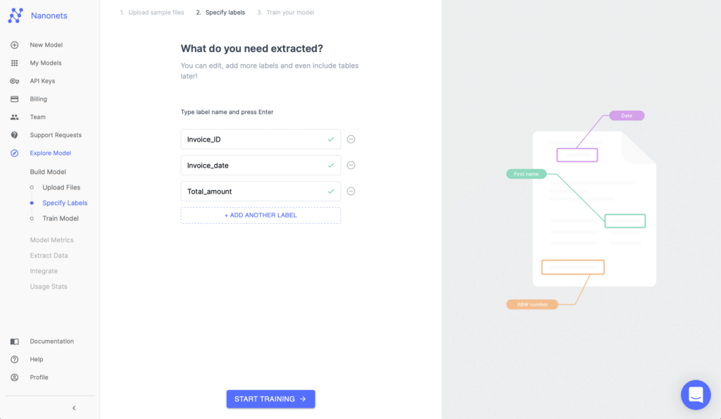 Nanonets AI App Annotate-Labels