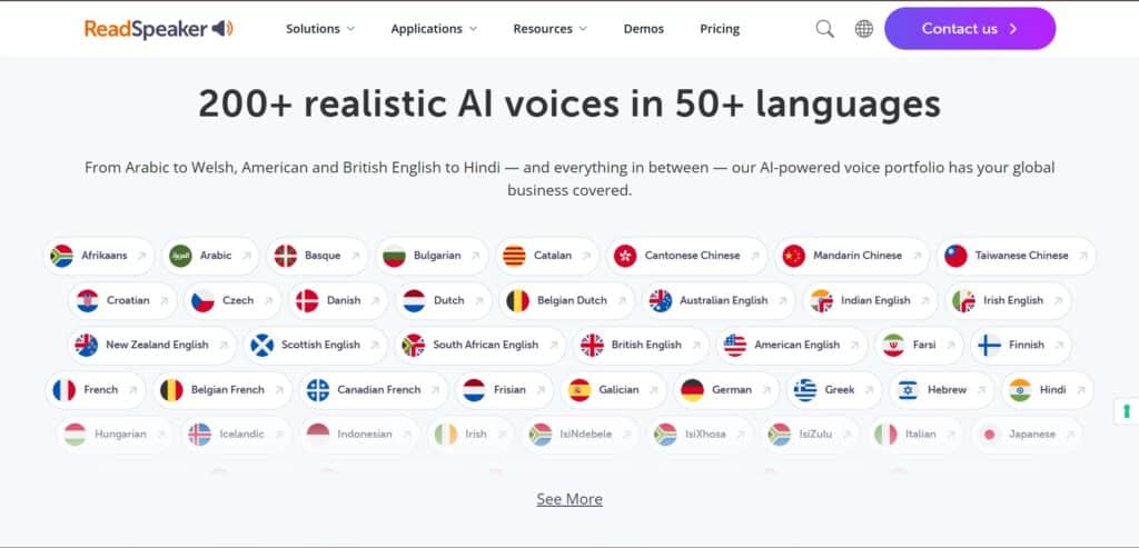 ReadSpeaker AI App Voices