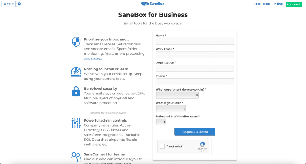 Sanebox AI App Business