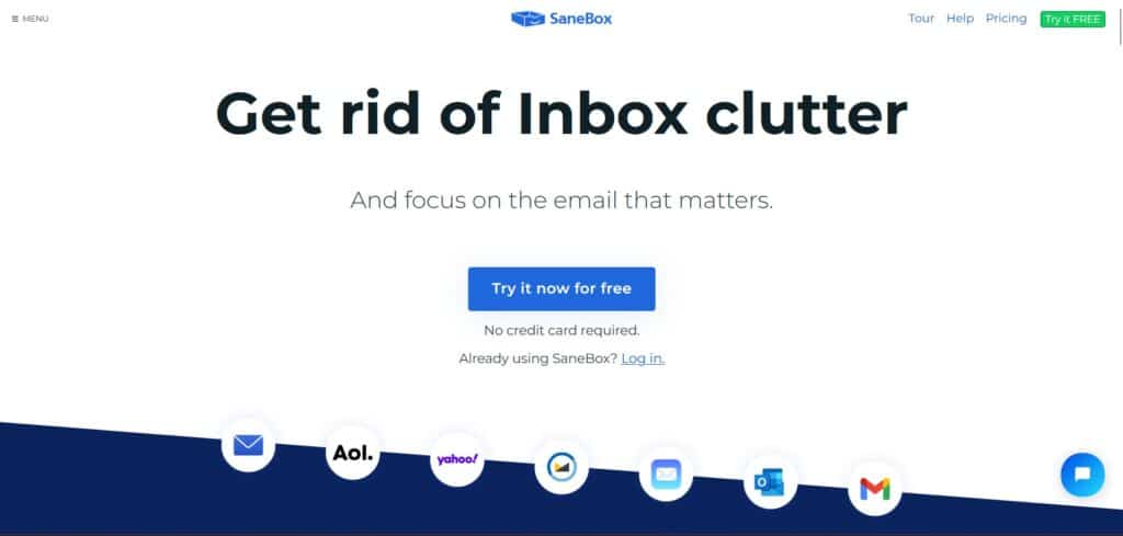 Sanebox AI App Homepage