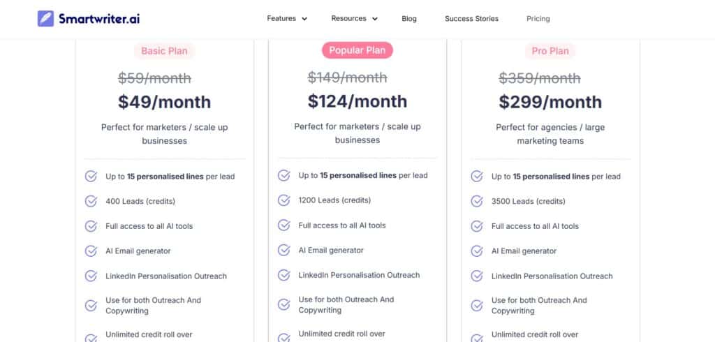 Smartwriter AI App Pricing