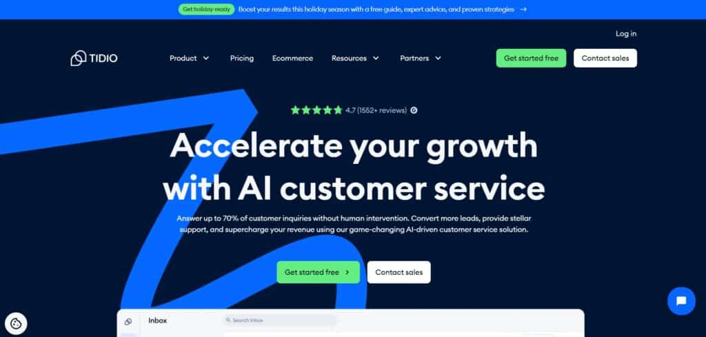 Tidio AI App Homepage