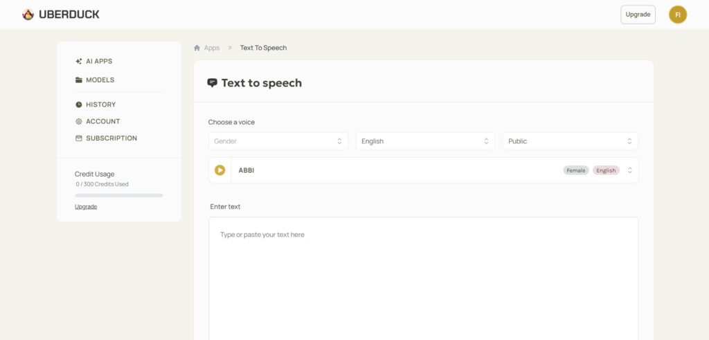 Uberduck AI App Text to Speech