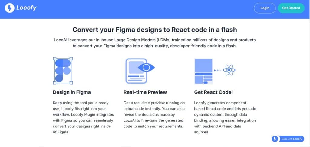 Locofy AI App Figma to React