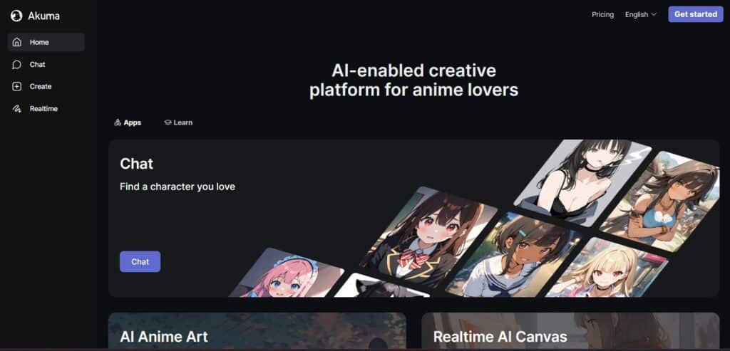 Akuma AI App Homepage