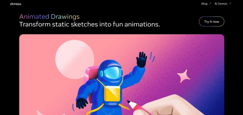 Animated Drawings AI app Homepage
