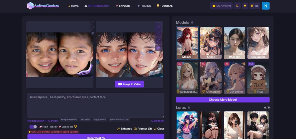 Anime Genius AI App Image to Image